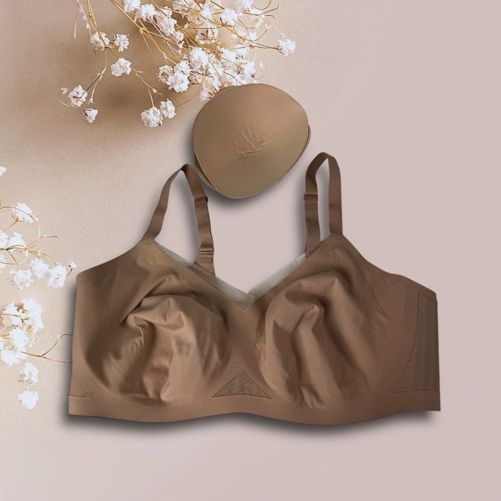 Honeylove Bra Crossover Liftwear Nude Wireless Padded Cups Size 2x or 42‎ C / D